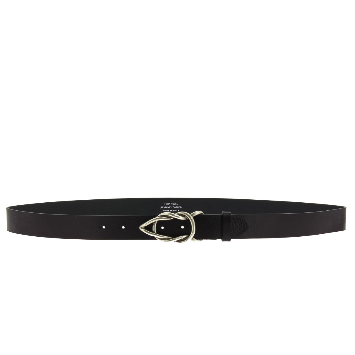 Lartigiano Del Cuoio Cintura donna artigianale in pelle nera con fibbia casual in metallo Negozio