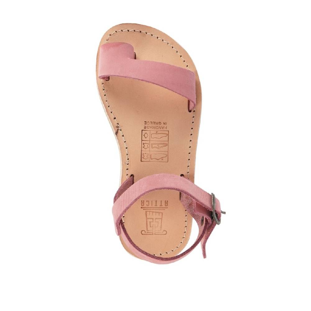 Lartigiano Del Cuoio Sandali infradito da bambina in pelle nubuk rosa chiusura con fibbia Italy