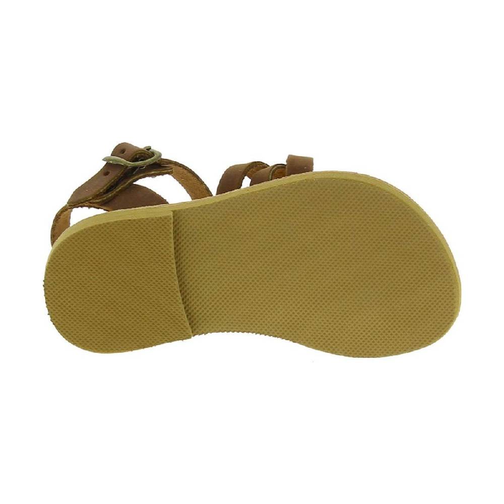 Lartigiano Del Cuoio Sandali intrecciati gladiatore da bambino in pelle nubuck marrone chiusura con fibbia Nuovo