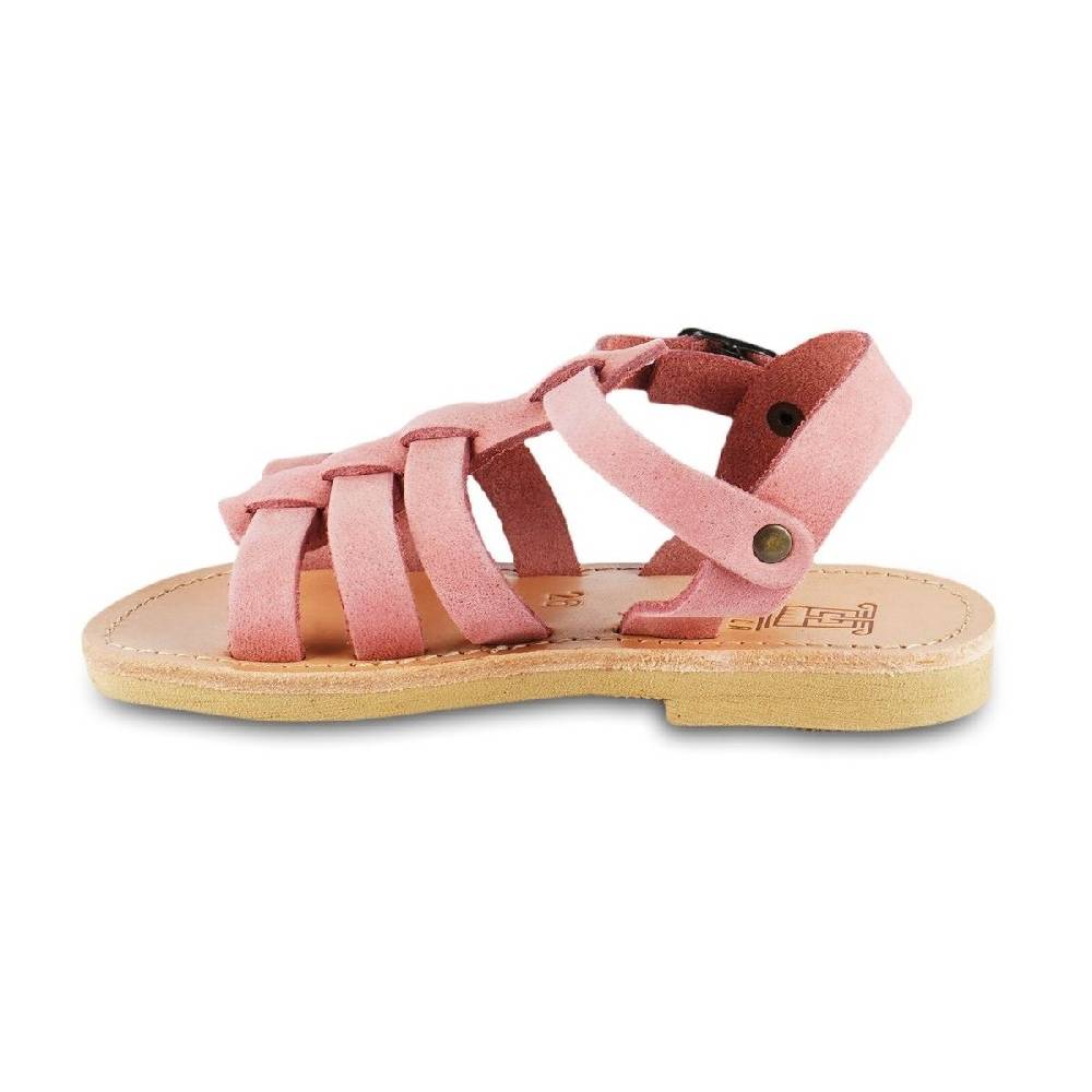 Lartigiano Del Cuoio Sandalo da bambina in morbida pelle nubuck rosa chiusura con fibbia Spedizione Gratuita