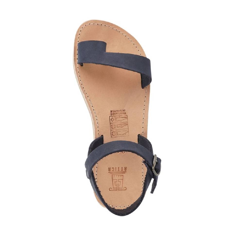 Lartigiano Del Cuoio Sandali infradito da bambino in pelle nubuk blu chiusura con fibbia Negozi Online
