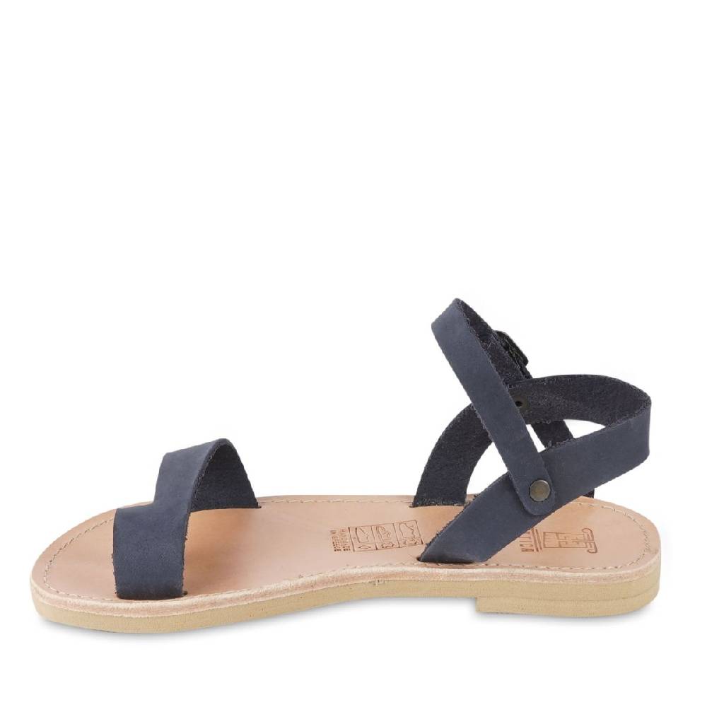 Lartigiano Del Cuoio Sandali infradito da bambino in pelle nubuk blu chiusura con fibbia Negozi Online