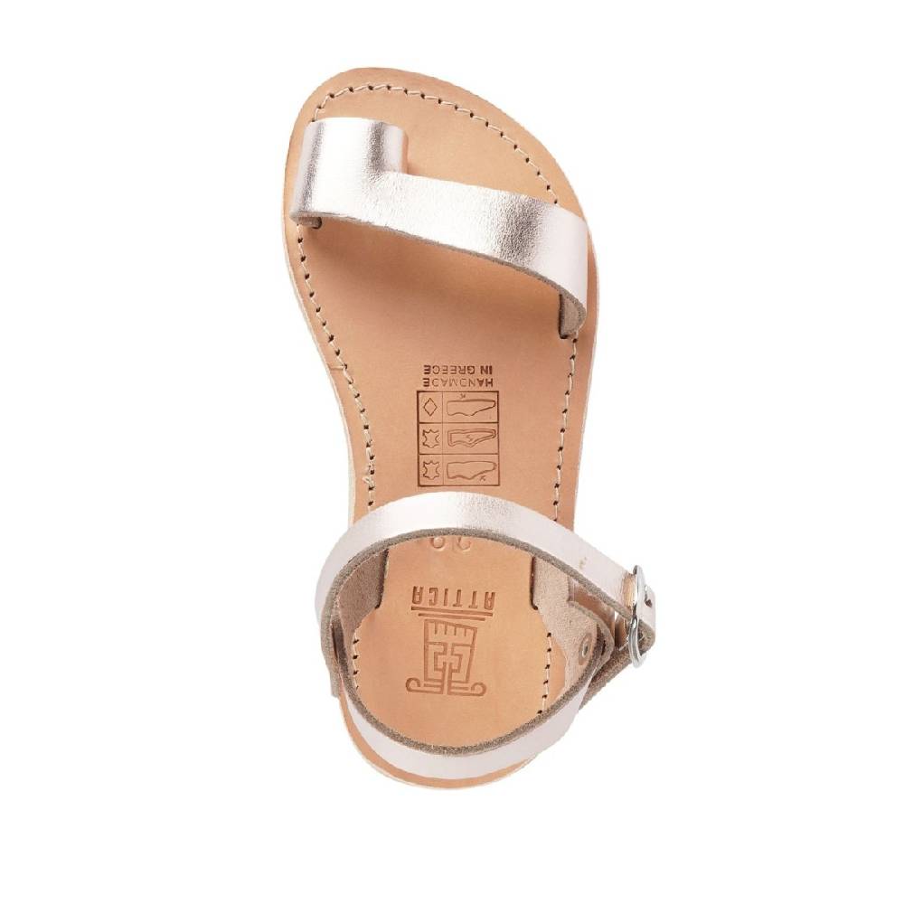 Lartigiano Del Cuoio Sandali infradito da bambina in pelle di vitello oro rosa chiusura con fibbia Promozione Limitata
