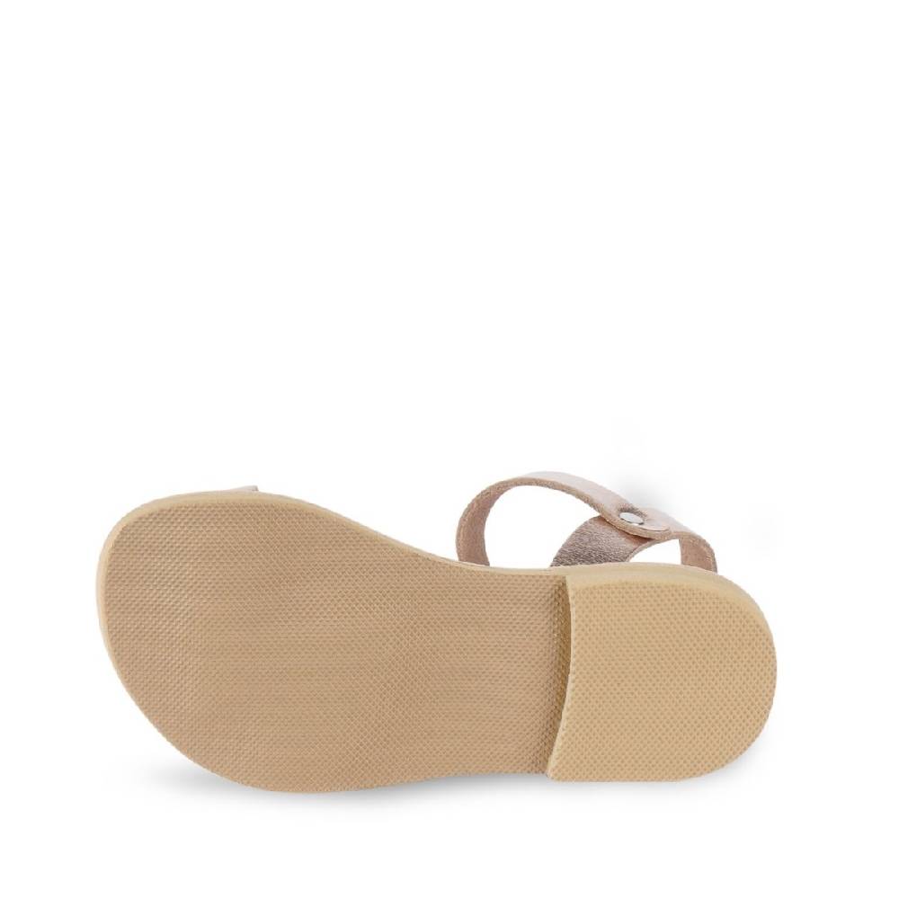 Lartigiano Del Cuoio Sandali infradito da bambina in pelle di vitello oro rosa chiusura con fibbia Promozione Limitata
