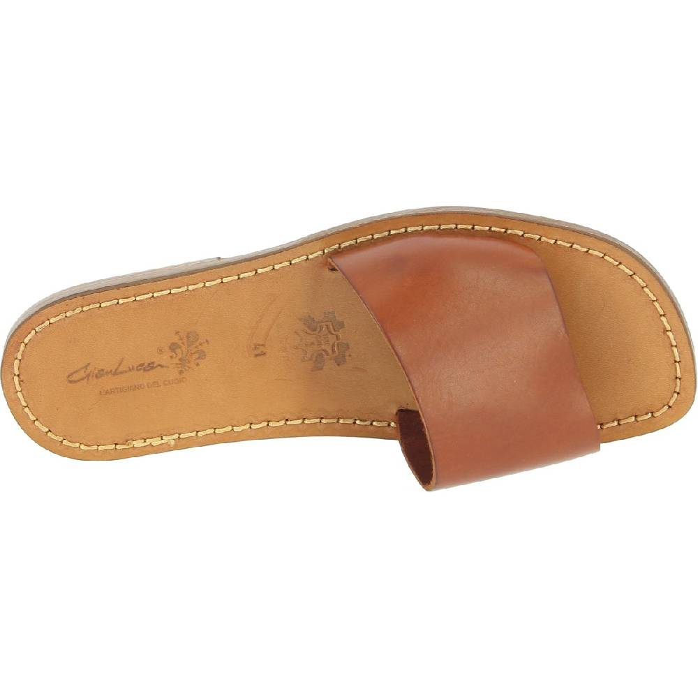 Lartigiano Del Cuoio Ciabatte da uomo in pelle di vitello color cuoio artigianali Fino Al -60%