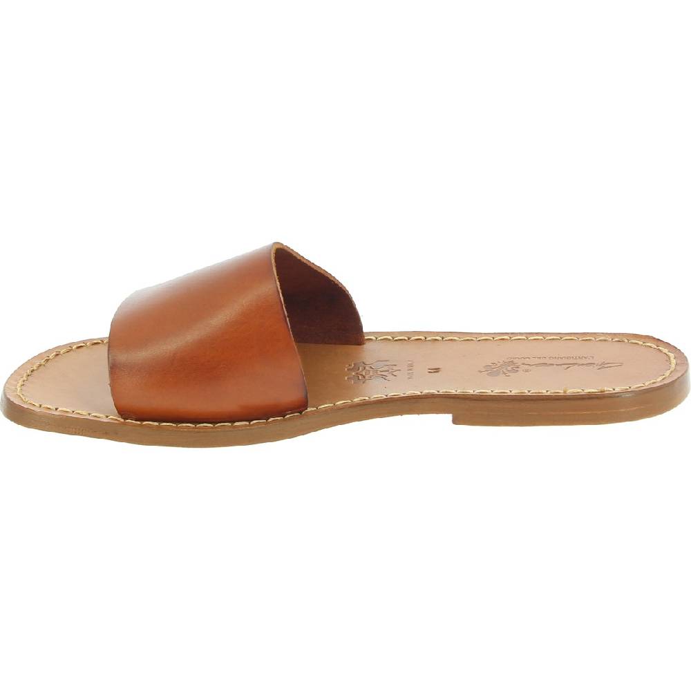 Lartigiano Del Cuoio Ciabatte da uomo in pelle di vitello color cuoio artigianali Fino Al -60%