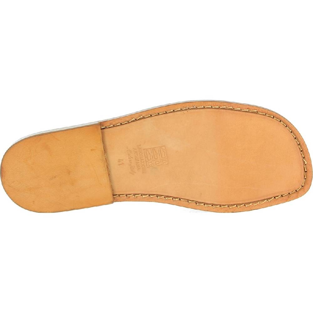 Lartigiano Del Cuoio Ciabatte da uomo in pelle di vitello color cuoio artigianali Fino Al -60%