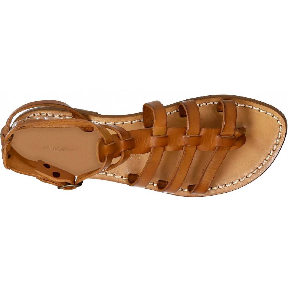 Lartigiano Del Cuoio Sandali gladiatore in pelle colore cuoio antico fatti a mano in Italia Vendite Flash
