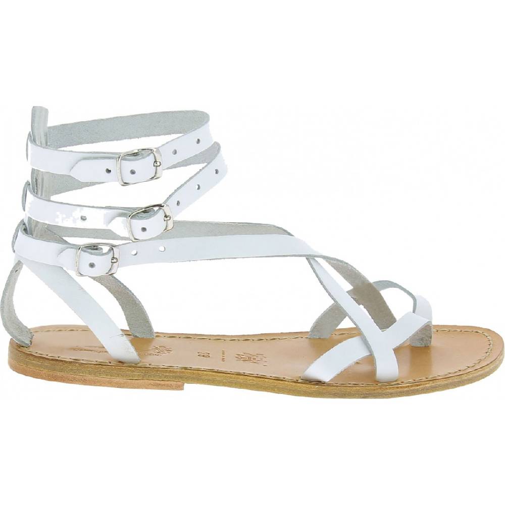 Lartigiano Del Cuoio Sandali gladiatore fatti a mano in pelle colore bianco Negozio