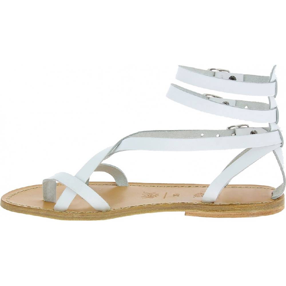 Lartigiano Del Cuoio Sandali gladiatore fatti a mano in pelle colore bianco Negozio