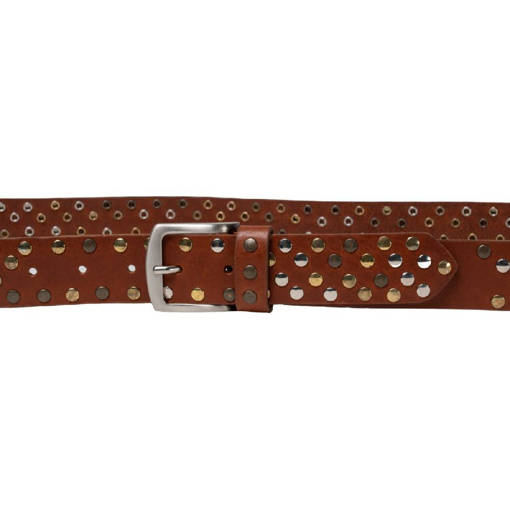 Lartigiano Del Cuoio Cintura in cuoio con borchie in metallo unisex Promozione