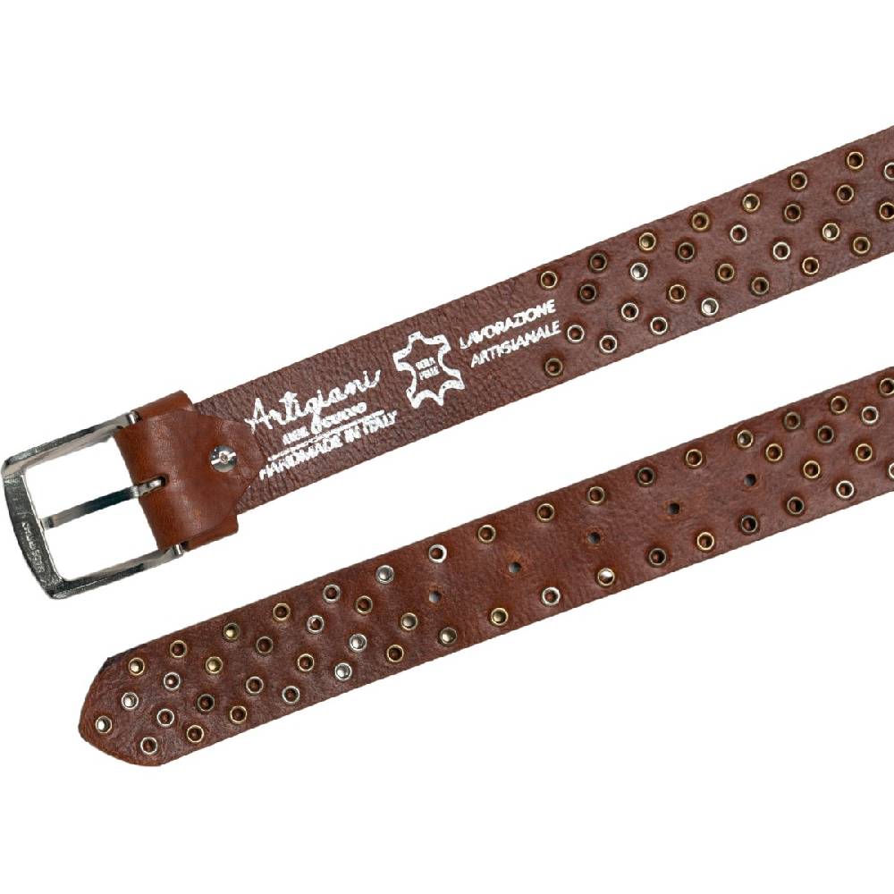 Lartigiano Del Cuoio Cintura in cuoio con borchie in metallo unisex Promozione