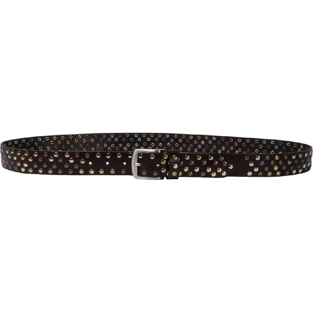 Lartigiano Del Cuoio Cintura borchiata in pelle marrone scuro di 3,5 cm unisex Spedizione Gratuita