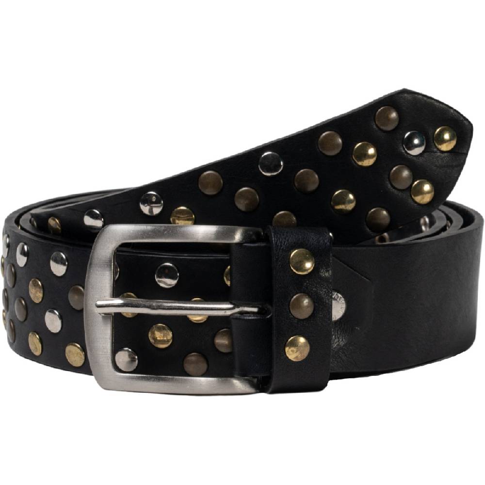 Lartigiano Del Cuoio Cintura in pelle nera con borchie metalliche unisex Pezzi Unici