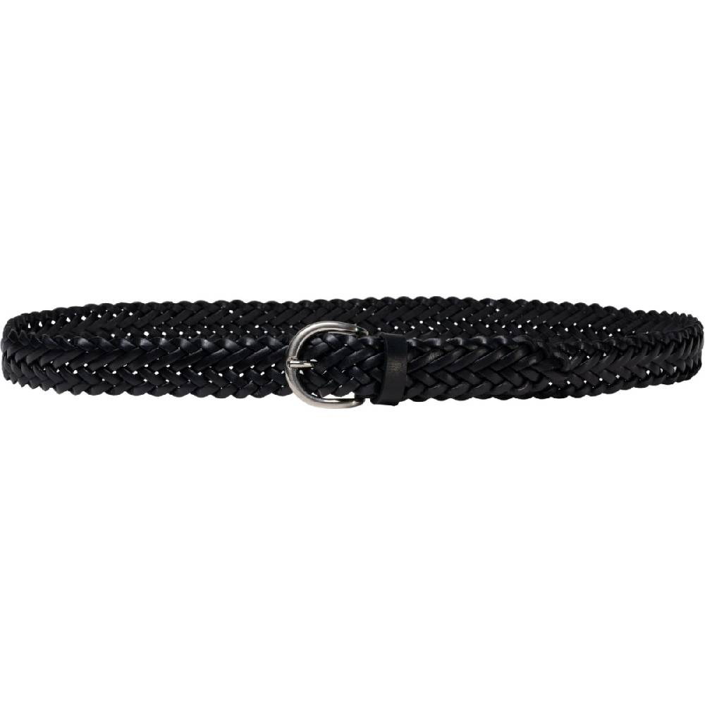 Lartigiano Del Cuoio Cintura intrecciata a mano in pelle nera 3 cm Presa