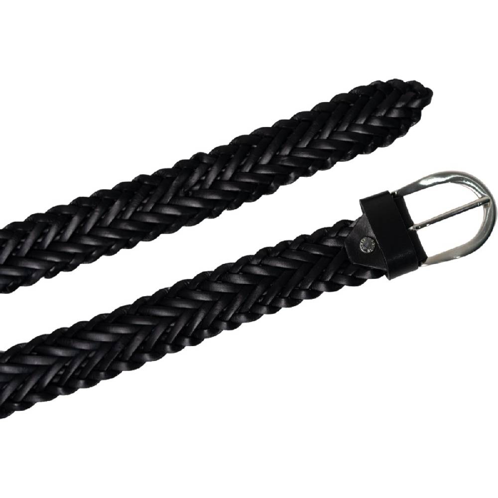 Lartigiano Del Cuoio Cintura intrecciata a mano in pelle nera 3 cm Presa