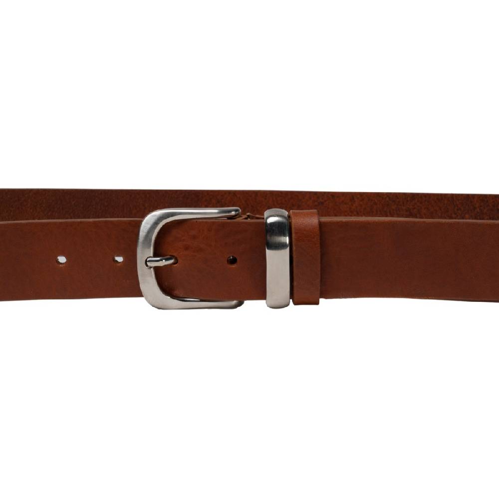 Lartigiano Del Cuoio Cintura in pelle color cuoio con fibbia e passante in metallo Offerta