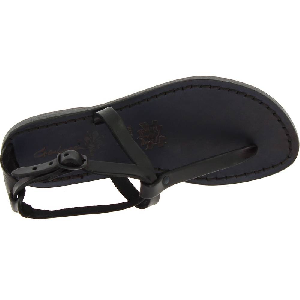Lartigiano Del Cuoio Sandalo infradito da donna in pelle nero artigianali Moda