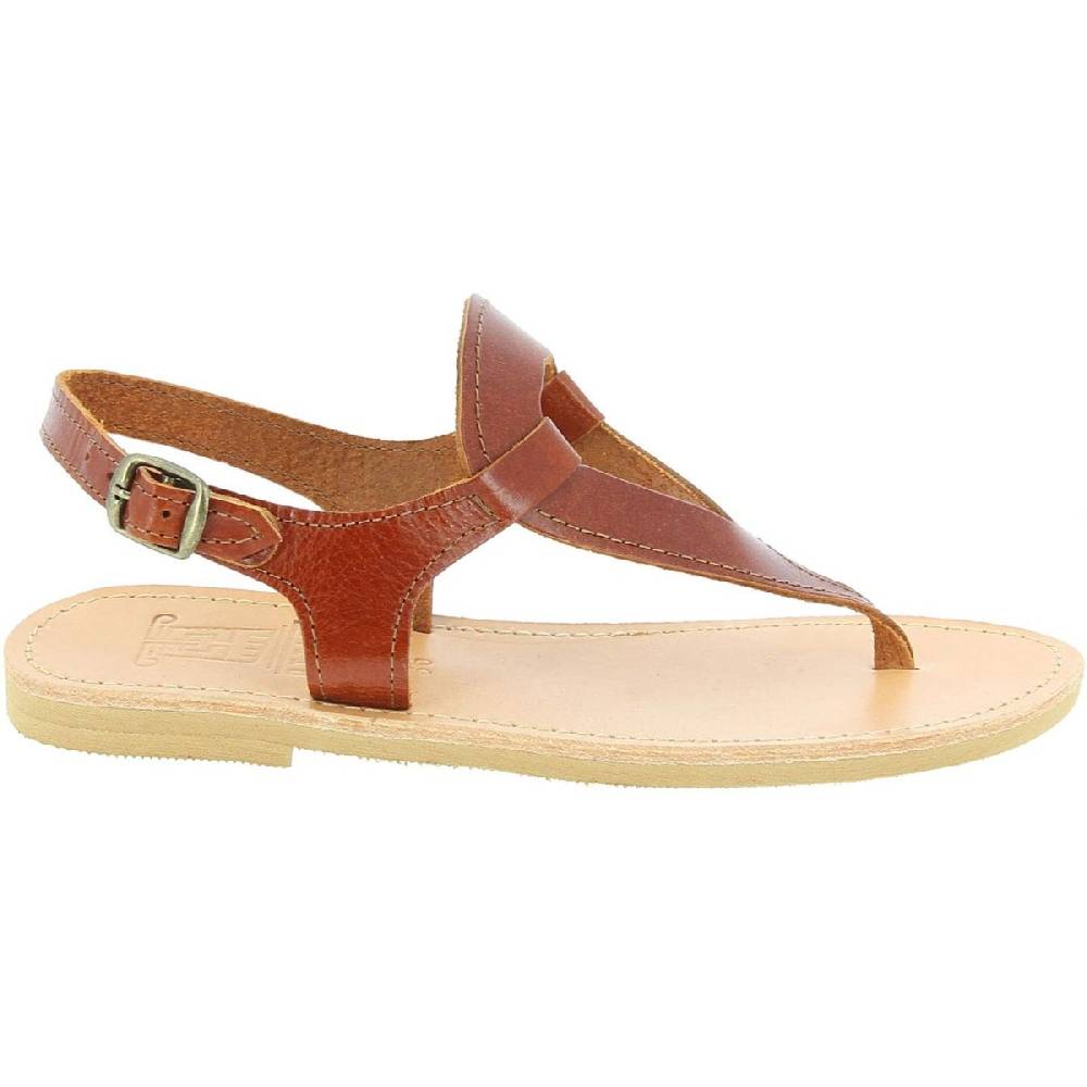 Lartigiano Del Cuoio Sandali infradito a goccia da donna fatti a mano in pelle di vitello marrone 2025