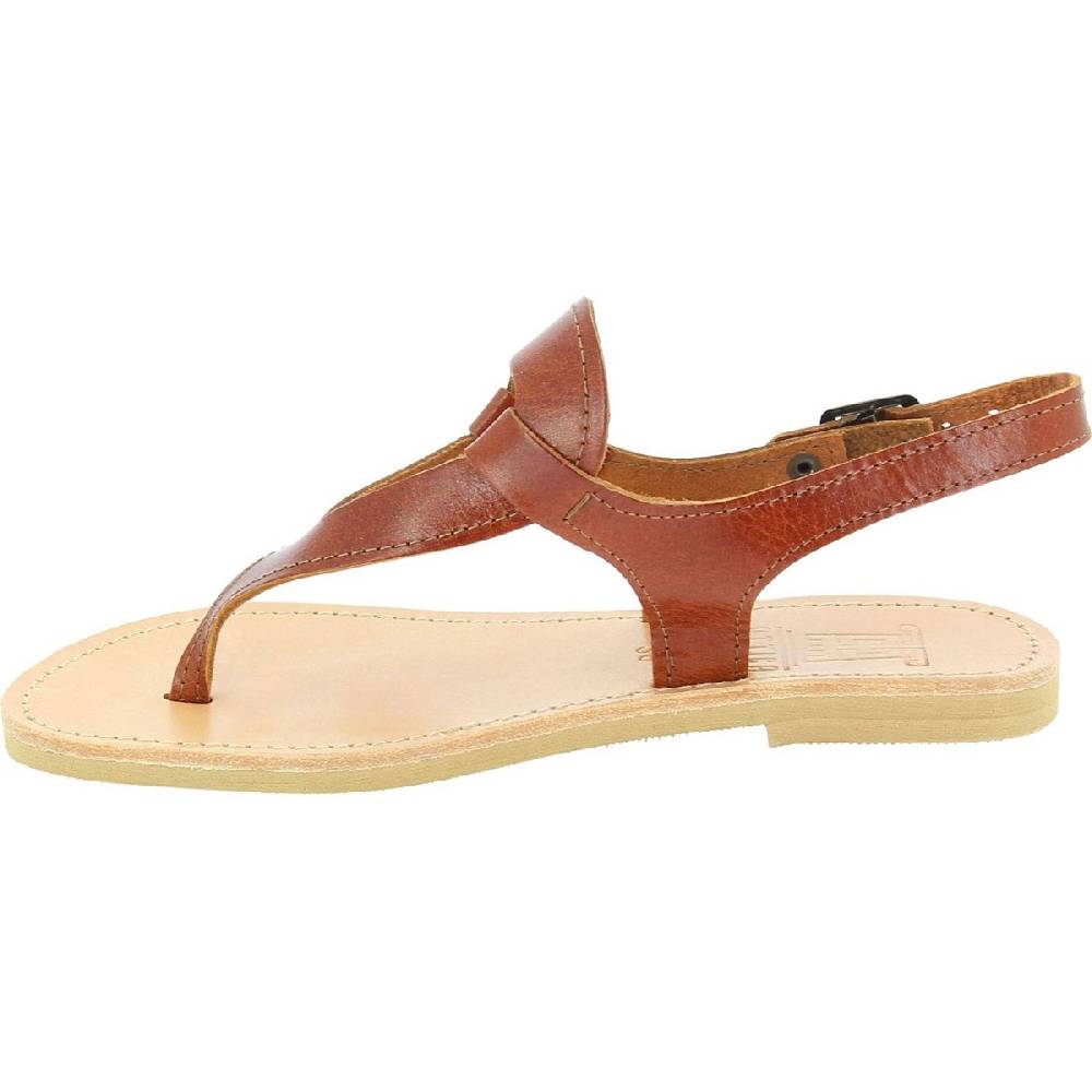 Lartigiano Del Cuoio Sandali infradito a goccia da donna fatti a mano in pelle di vitello marrone 2025