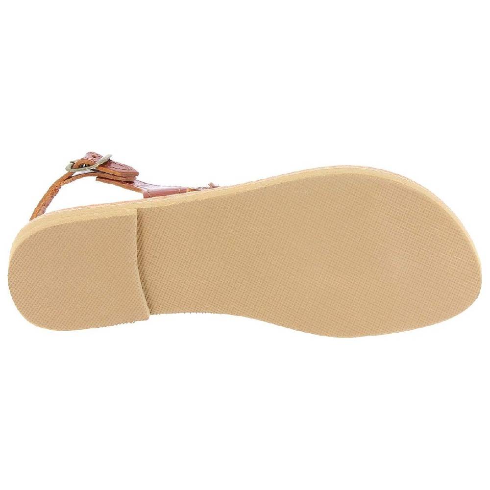 Lartigiano Del Cuoio Sandali infradito a goccia da donna fatti a mano in pelle di vitello marrone 2025