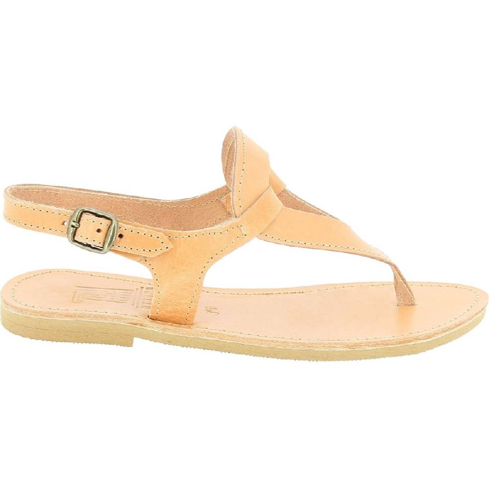 Lartigiano Del Cuoio Sandali infradito a goccia da donna fatti a mano in pelle di vitello colore nude In Linea