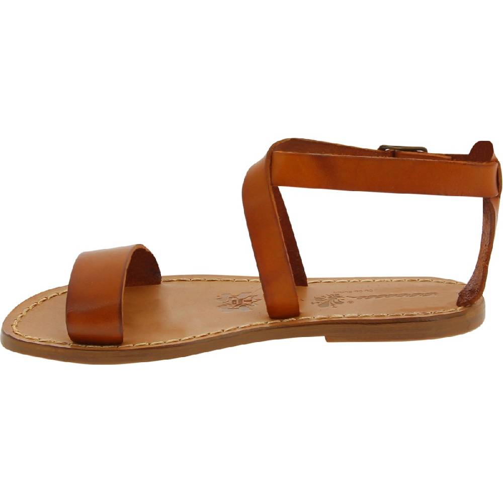 Lartigiano Del Cuoio Sandali donna in pelle color cuoio fatti a mano in Italia Spedizione Gratuita