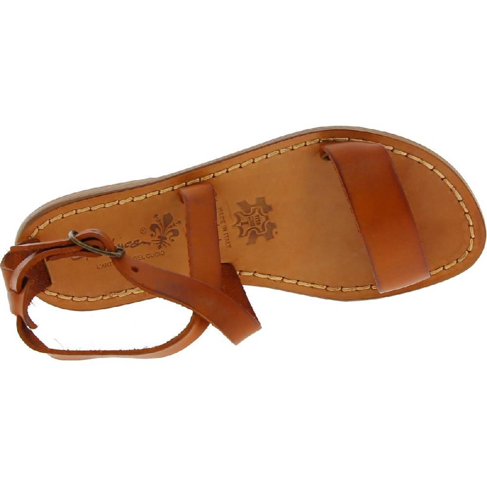Lartigiano Del Cuoio Sandali donna in pelle color cuoio fatti a mano in Italia Spedizione Gratuita