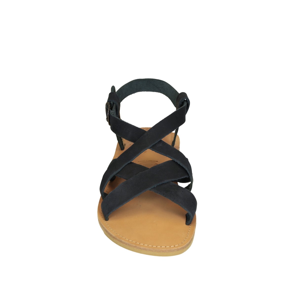 Lartigiano Del Cuoio Sandali infradito da uomo in pelle nabuk nero fatti a mano Prezzo Ridotto