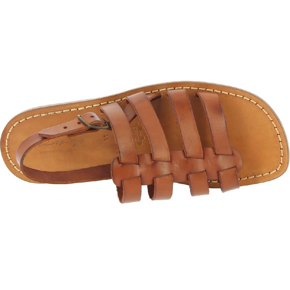 Lartigiano Del Cuoio Sandali da uomo a gabbia in pelle color cuoio Sottocosto