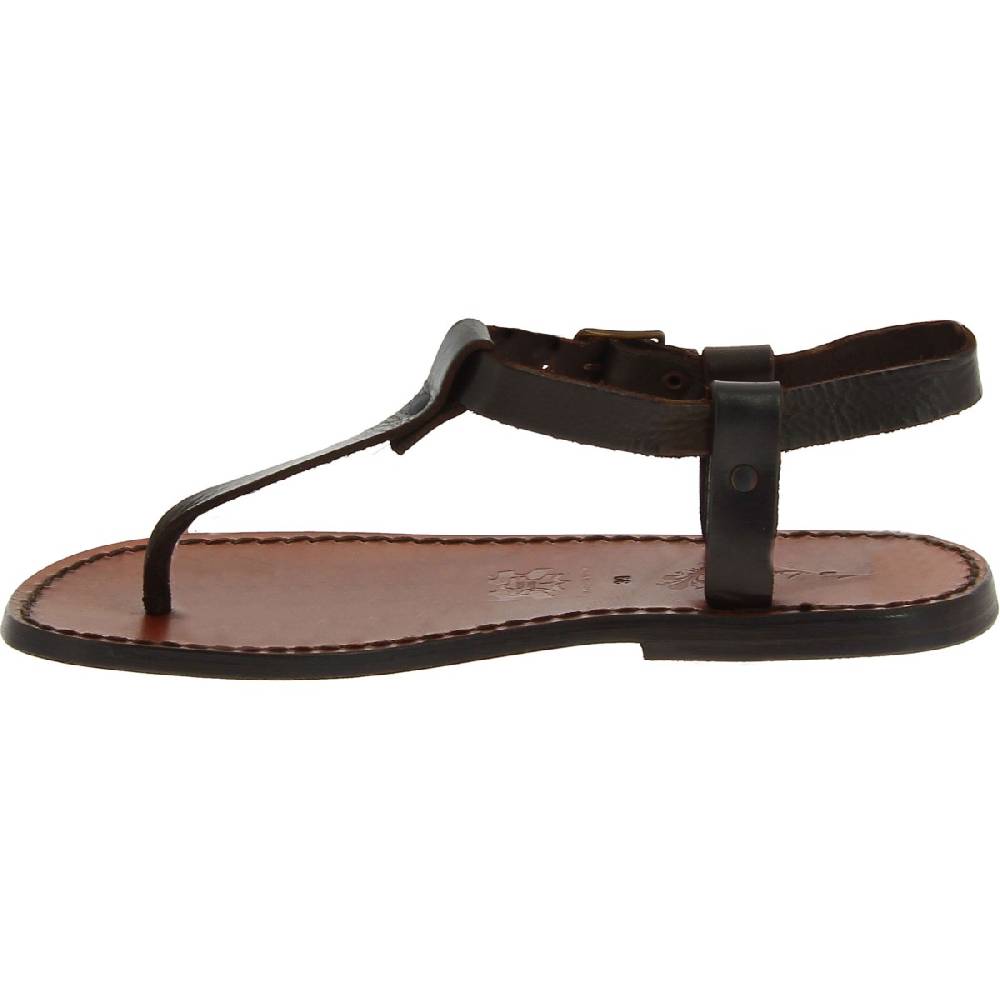 Lartigiano Del Cuoio Sandali infradito da uomo in pelle marrone artigianali Outlet