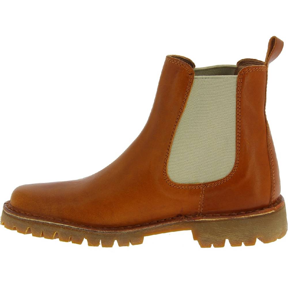 Lartigiano Del Cuoio Stivaletto beatles donna in pelle marrone e suola Vibram Offerte
