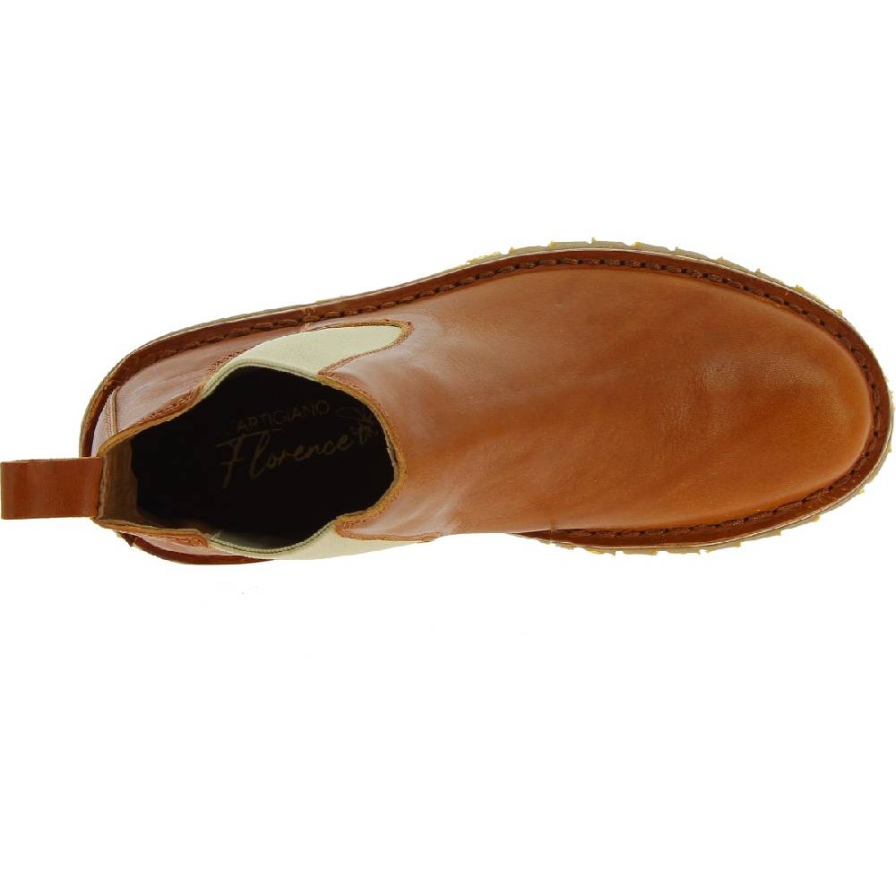 Lartigiano Del Cuoio Stivaletto beatles donna in pelle marrone e suola Vibram Offerte