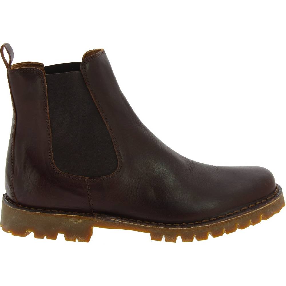 Lartigiano Del Cuoio Stivaletto beatles in pelle marrone scuro e suola Vibram Vendita Calda