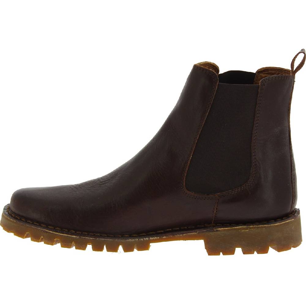 Lartigiano Del Cuoio Stivaletto beatles in pelle marrone scuro e suola Vibram Vendita Calda