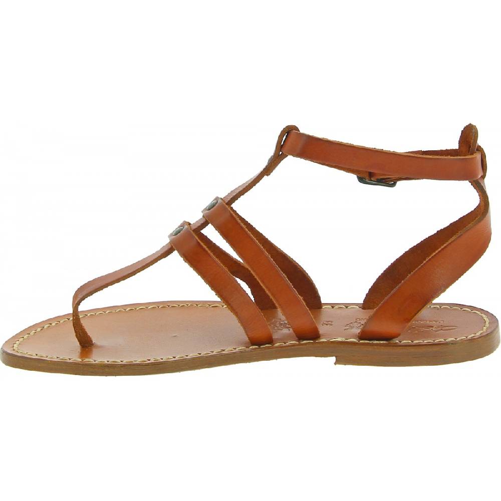Lartigiano Del Cuoio Sandali infradito donna in pelle color cuoio In Linea