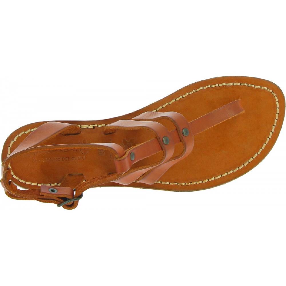 Lartigiano Del Cuoio Sandali infradito donna in pelle color cuoio In Linea
