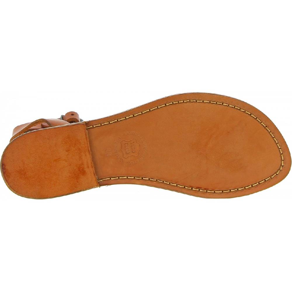Lartigiano Del Cuoio Sandali infradito donna in pelle color cuoio In Linea