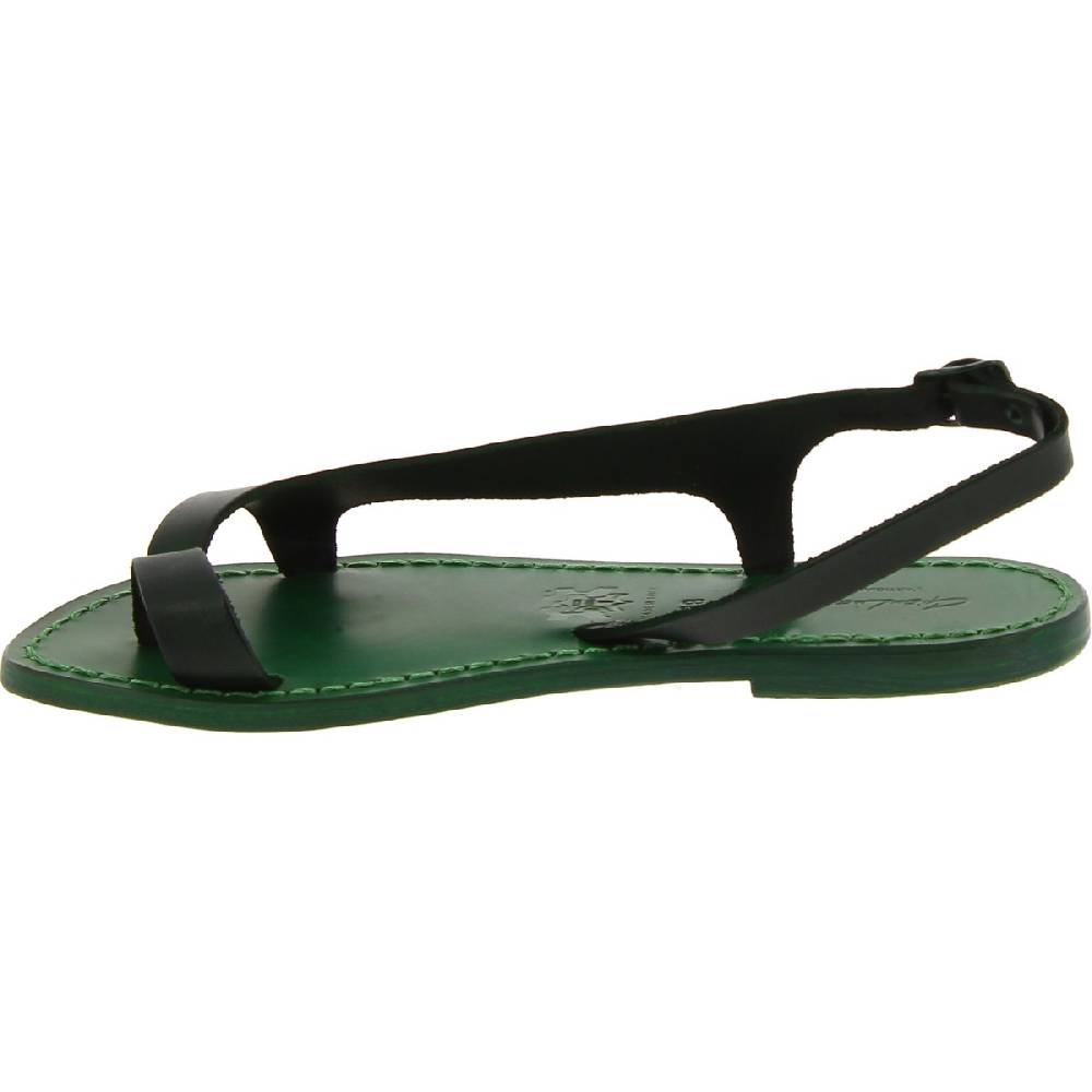 Lartigiano Del Cuoio Sandali infradito da donna artigianali in pelle verde Vendita