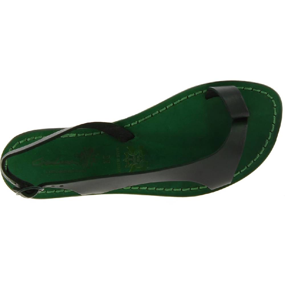 Lartigiano Del Cuoio Sandali infradito da donna artigianali in pelle verde Vendita