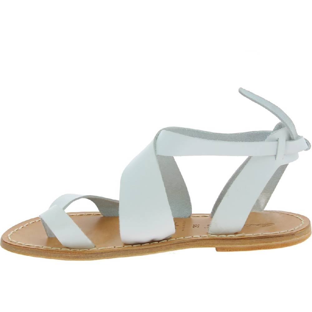 Lartigiano Del Cuoio Sandali donna fatti a mano in pelle colore bianco Promozione