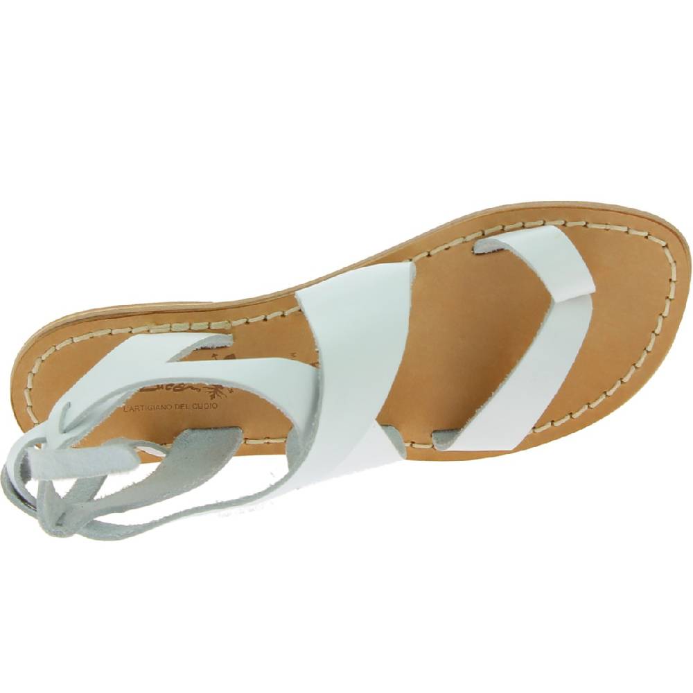 Lartigiano Del Cuoio Sandali donna fatti a mano in pelle colore bianco Promozione