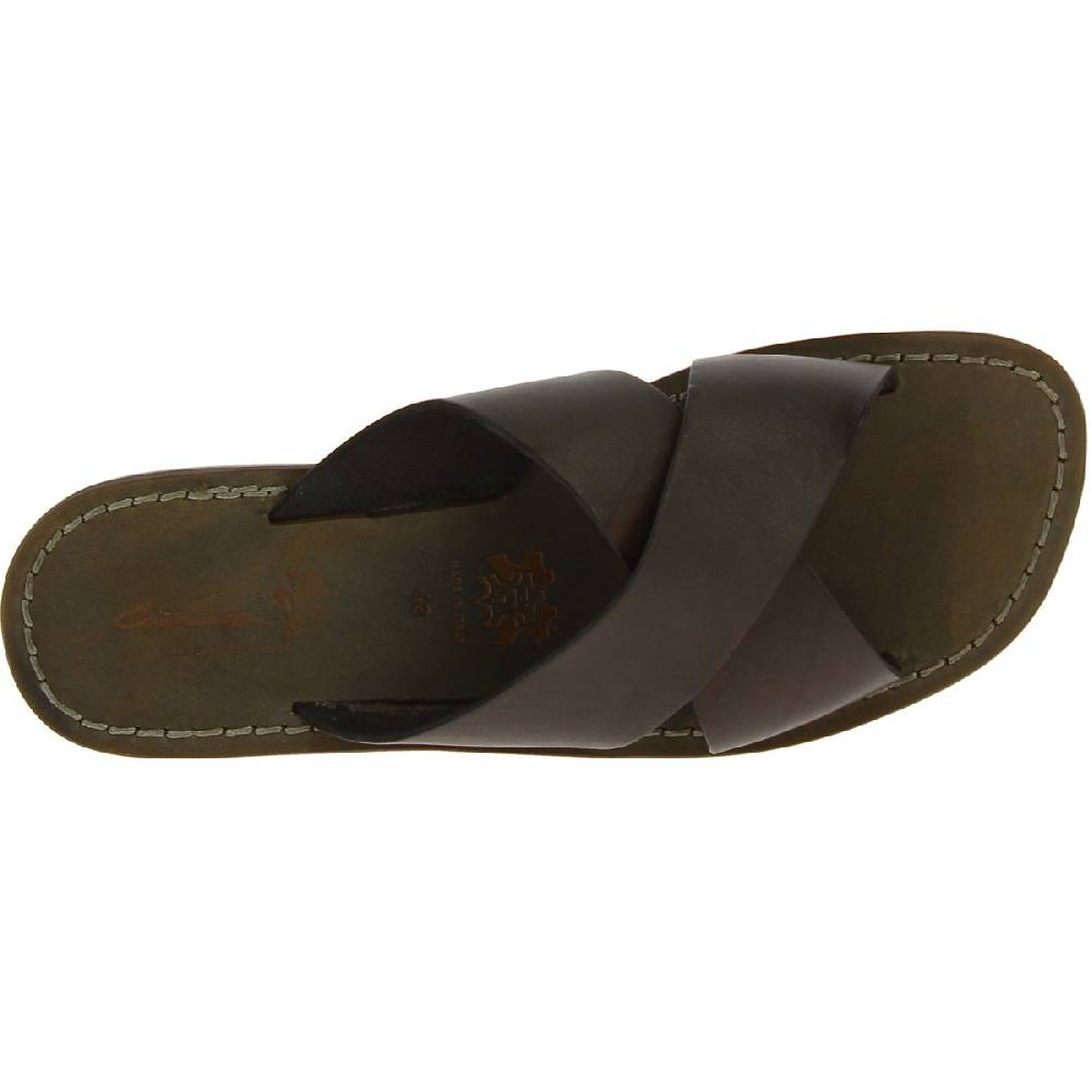 Lartigiano Del Cuoio Ciabatte uomo in pelle color fango realizzate a mano in Italia Negozi Online