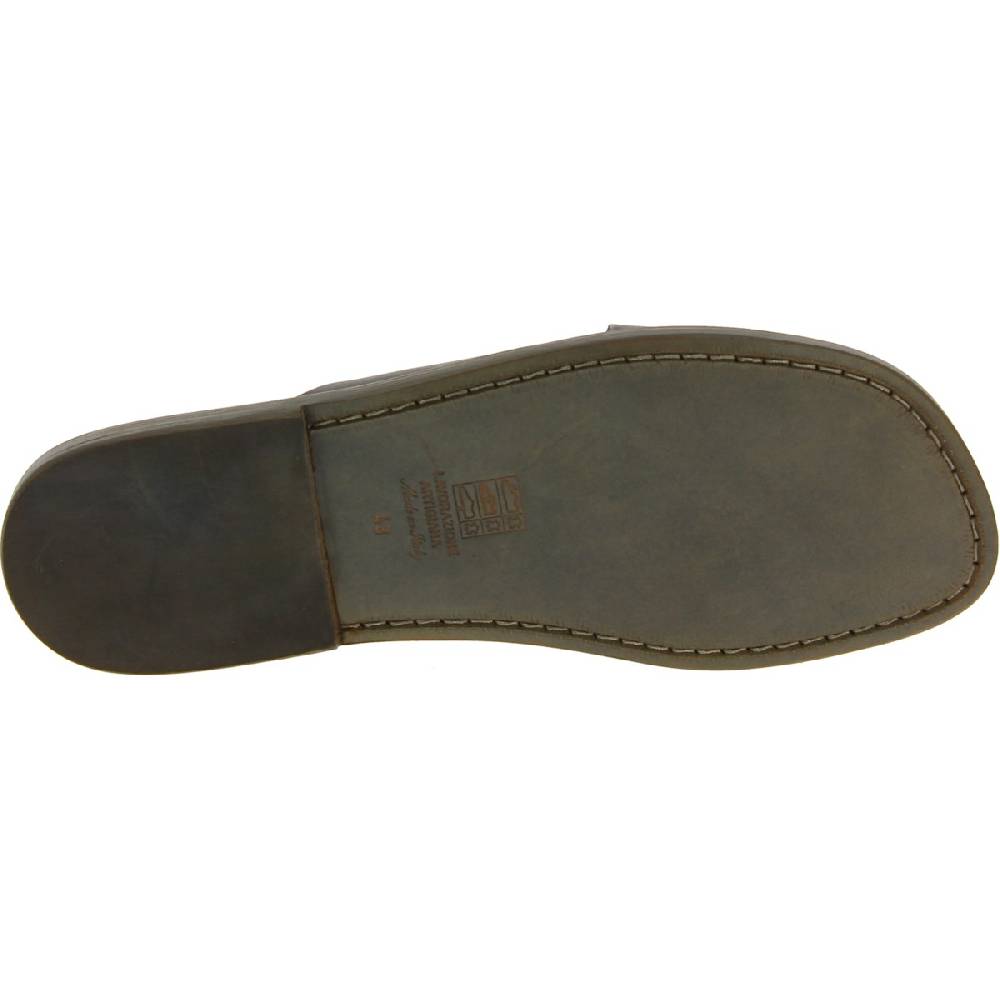 Lartigiano Del Cuoio Ciabatte uomo in pelle color fango realizzate a mano in Italia Negozi Online