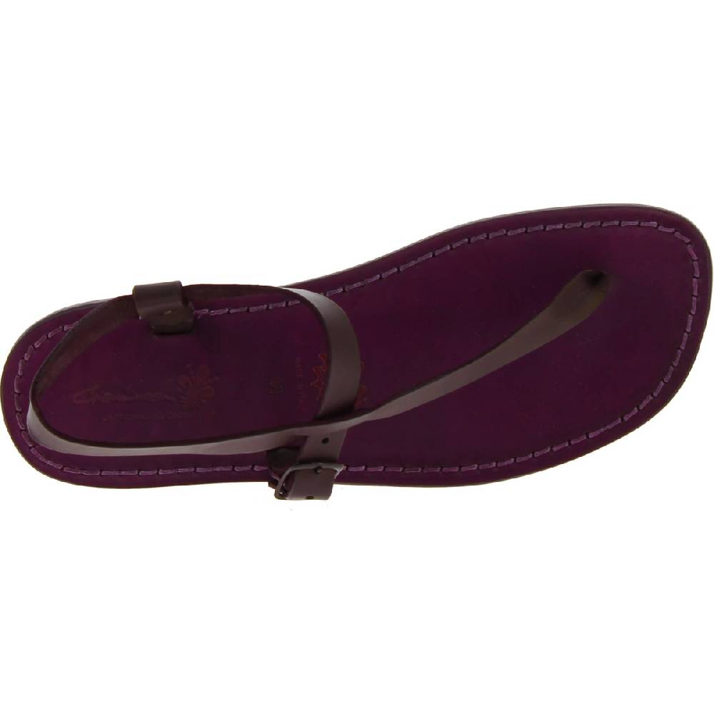 Lartigiano Del Cuoio Sandali infradito in pelle viola fatti a mano Promozione Limitata