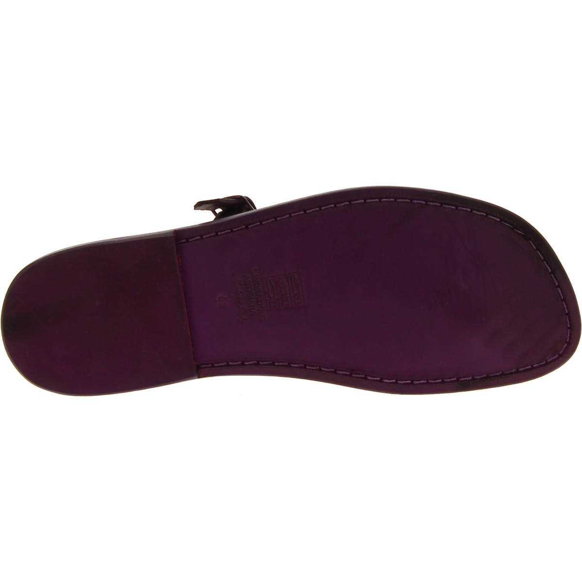 Lartigiano Del Cuoio Sandali infradito in pelle viola fatti a mano Promozione Limitata