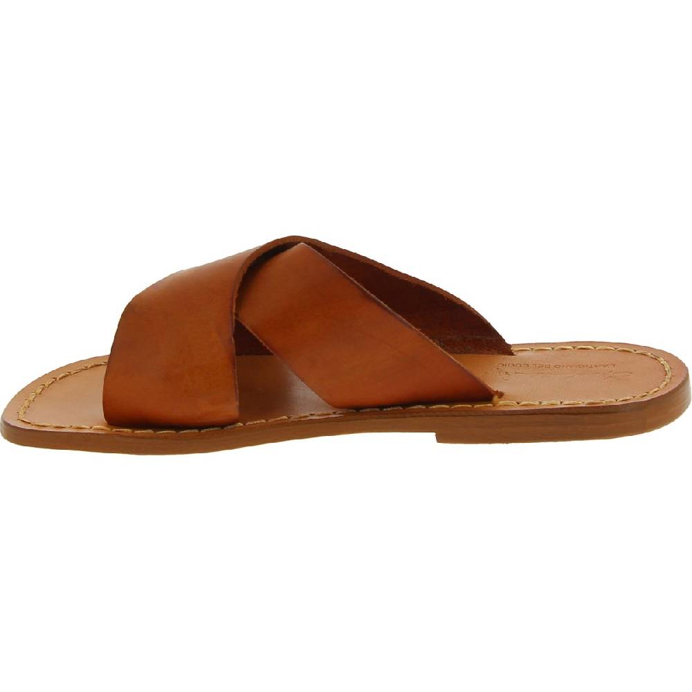 Lartigiano Del Cuoio Ciabatte da uomo in pelle color cuoio realizzata a mano in Italia Ritorno libero