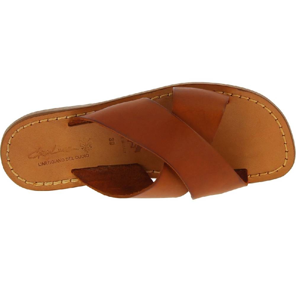 Lartigiano Del Cuoio Ciabatte da uomo in pelle color cuoio realizzata a mano in Italia Ritorno libero
