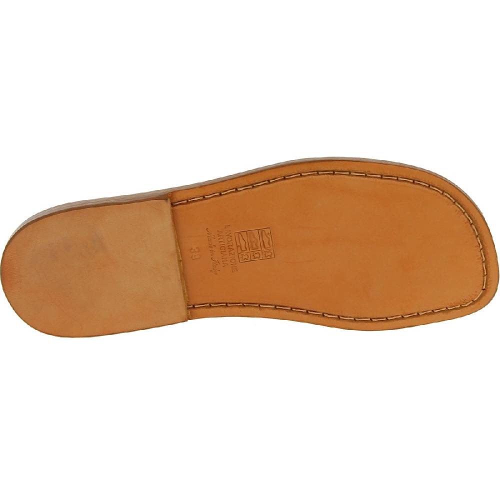 Lartigiano Del Cuoio Ciabatte da uomo in pelle color cuoio realizzata a mano in Italia Ritorno libero