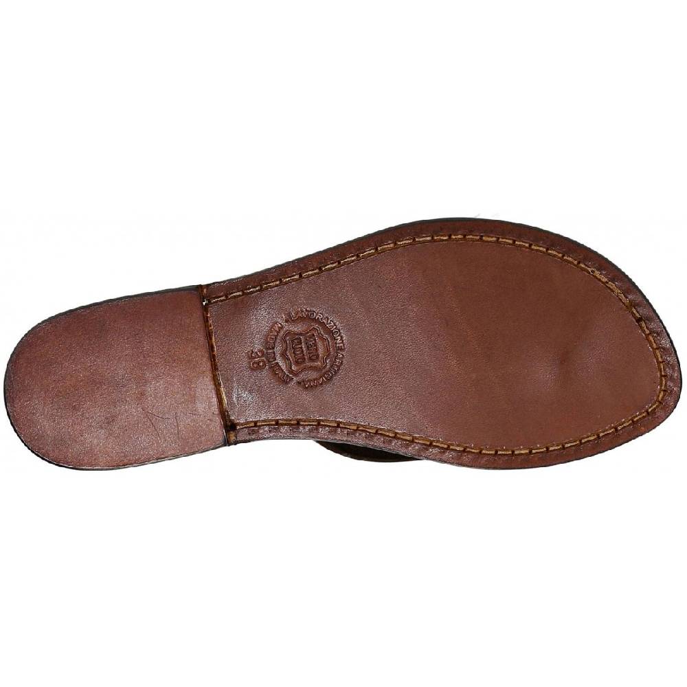 Lartigiano Del Cuoio Ciabatte infradito donna in pelle testa di moro Sconto